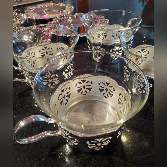 Vintage Schott Mainz Chrome Tea Cups Set 4 - Picture 4 of 11